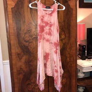 Pink Spring Tie Dye Handkerchief Dress/tunic